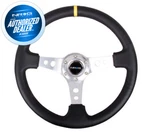 Nrg Deep Dish Steering Wheel Blk Leather Silver Center Yellow Stripe Rst-006sl-y. Fixed Price $147.40.