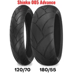 New Shinko 005 Advance Motorcycle Tire Set Front Rear 120 + 180/55 Radial 17". Fixed Price $225.90.