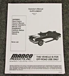 Manco Corvette 703-01 Go-kart Supplement Operator Parts List Manual Cart. Fixed Price $9.99.