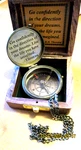 Ta Dizyan Compass With Brass & Wooden Box Thoreau Quote. Fixed Price $19.00.