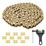 Belleone 420 Gold Motorcycle Chain 132 Links With Breaker,. Fixed Price $38.06.