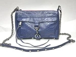 Rebecca Minkoff Mini Mac Twilight Blue Croc Embossed Leather Crossbody Clutch. Fixed Price $69.99.
