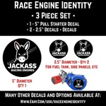 Jackass Racing Engines - 3pc Decal Set One 5 / Two 2.5 Predator Clone Honda. Fixed Price $14.99.
