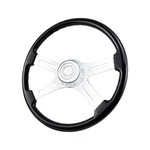 18" Solid Wood Lacquering Truck Steering Wheel 4 Spoke Aluminum Chrome Plated.... Fixed Price $122.36.