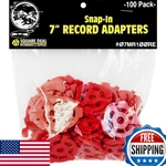 (100) Red Flat Plastic 45 Rpm Record Adapters For 7" Singles - Snap-in Inserts. Fixed Price $48.75.