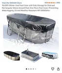 Sihaian - 15x30ft Winter Oval Pool Cover With Side Storage. Fixed Price $99.00.
