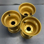 3 Douglas Wheels Trike Go Kart Aluminum Wheel, 6x8, Anodized Gold Yellow. Fixed Price $99.00.