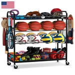 Extcct Garage Sports Equipment Organizer - Rolling Ball Storage Bin Wheels. Fixed Price $167.99.