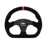 D-shaped Racing Steering Wheel 325mm Suede Leather Black Red Stitch. Fixed Price $86.47.