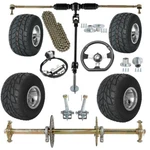 32" Rear Axle Kit Go Kart Wheels Rain Tires Front Steering Atv Karting Fun Cart. Fixed Price $49.99.