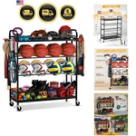 Garage Sports Equipment Organizer - Rolling Ball Storage Bin With Wheels, Gar.... Fixed Price $182.92.