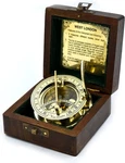 Sara Nautical Brass Sundial Compass And Clock In Wooden Box New. Fixed Price $24.99.