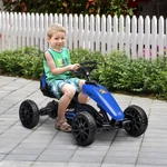 Kids Pedal Go Kart W/ Swing Axle, Shock-absorbing Wheels, Blue. Fixed Price $124.99.