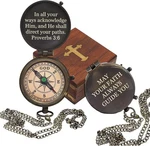 Baptism Gifts For Boys - Engraved Working Handmade Compass With Scripture Reli. Fixed Price $79.71.