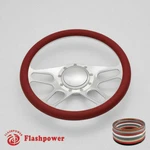 14" Billet Steering Wheels Red Half Wrap Ford Thunderbird Mustang Exp W/ Horn. Fixed Price $155.50.