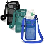 Htznhxt 3pcs Water Bottle Holder With Strap, Mesh Bag Carrier. Fixed Price $11.01.