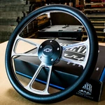 1974-1994 Chevy Pick Up Truck 14" Polished & Black Vinyl Steering Wheel Kit. Fixed Price $222.06.