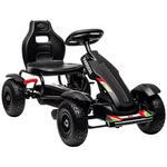 Aosom Kids Pedal Go Kart W/ Adjustable Seat, Rubber Wheels, Black. Fixed Price $159.99.