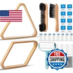 Shinyrelief 22 Pcs Pool Table Billiard Accessories Set, Rack, Brushes, Chalk. Fixed Price $54.45.