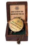 God Is With You Joshua 1:9 Solid Brass Engraved Compass Directional. Fixed Price $60.90.
