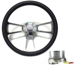 1974-1994 Chevy Pick Up Truck 14" Billet & Black Vinyl Steering Wheel + Adapter. Fixed Price $222.06.