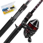 Kastking Brutus Spincast Fishing Reel Combo 6'6" M 2pcs Black. Fixed Price $61.59.