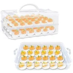 2-layer Deviled Egg Carrier With Lid & Handle, Stackable, 48-slot Holder. Fixed Price $29.87.