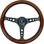 14inch Universal Classic Wood Grain Steering Wheel Brushed 3 Spoke 1.5inch Depth. Fixed Price $107.99.