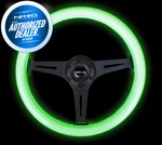 New Nrg Steering Wheel 350mm White Wood Glow In The Dark Black Spoke St-015bk-gl. Fixed Price $160.00.