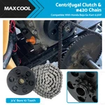 Centrifugal Clutch 3/4" Bore 10 Tooth W/ #420 Chain Suitable For Go Kart 6.5hp. Fixed Price $68.15.