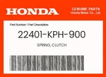 Honda Genuine Spring, Clutch - 22401-kph-900. Fixed Price $2.01.