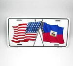 Haitian Haiti American Flag Drapeau De Ha Ti, Metal Car Novelty Licence Plate. Fixed Price $14.99.