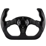 Universal Racing Steering Wheel, 6 Bolt Anti-slip Leather And Aluminum Black. Fixed Price $32.39.