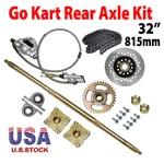 815mm Go Kart Rear Axle Shaft Kit W/ Brake Assembly Sprocket Hub Trike Atv Quad. Fixed Price $75.90.