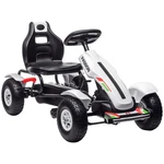 Aosom Kids Pedal Go Kart W/ Adjustable Seat, Rubber Wheels, White. Fixed Price $159.99.