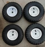 Haul-master 30900 Pneumatic Rubber Tire Steel Hub Wagon Or Cart Wheels Set Of 4. Fixed Price $20.00.