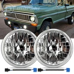 7" Inch Chrome Housing Diamond Cut Headlights For Ford Mustang 1964-1978 Bronco. Fixed Price $30.98.