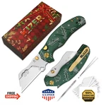 Kizer C01c 2.9 Dual-screw Utility Knife With 5 Blades Green G10 Pocket Folding K. Fixed Price $99.06.