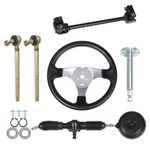 Steering Wheel Steel Kit Gear Rack Pinion Adjustable Shaft Set For 110cc Go Kart. Fixed Price $68.21.
