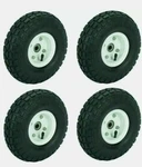 Set Of 4 10 In Haul-master Pneumatic Tire Wheel Go Cart 4.10/3.50-4 Knobby Tread. Fixed Price $89.99.