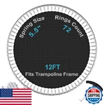 Sportyouth 12ft Trampoline Replacement Jumping Mat, 72 V-hooks, 5.5" Springs. Fixed Price $77.26.