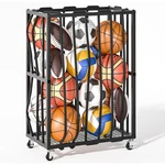 Ball Storage Bin Rolling Sports Cart Metal Organizer Rack For Garage Black. Fixed Price $40.41.