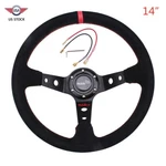 Us 14in 6 Hole Rastp Car Steering Wheel Deep Dish Horn Universal Red. Fixed Price $45.35.