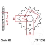 Jt Front Sprocket 14 Tooth 428 Pitch Jtf1559.14 Fits Yamaha Ys 125 2017-2021. Fixed Price $12.39.