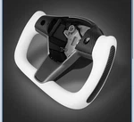 Zimablue Yoke Steering Wheel Wheel, Nappa Leather White W/ Carbon. Fixed Price $202.99.