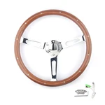 Mr Hello 15" Inch Classic Wood Grain Grip Steering Wheel 3 Spoke Riveted 380m.... Fixed Price $149.00.