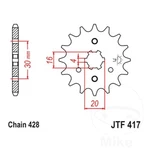 Jt Front Sprocket 15 Tooth 428 Pitch Jtf417.15 For Kawasaki Km 100 A 4 1979. Fixed Price $11.40.